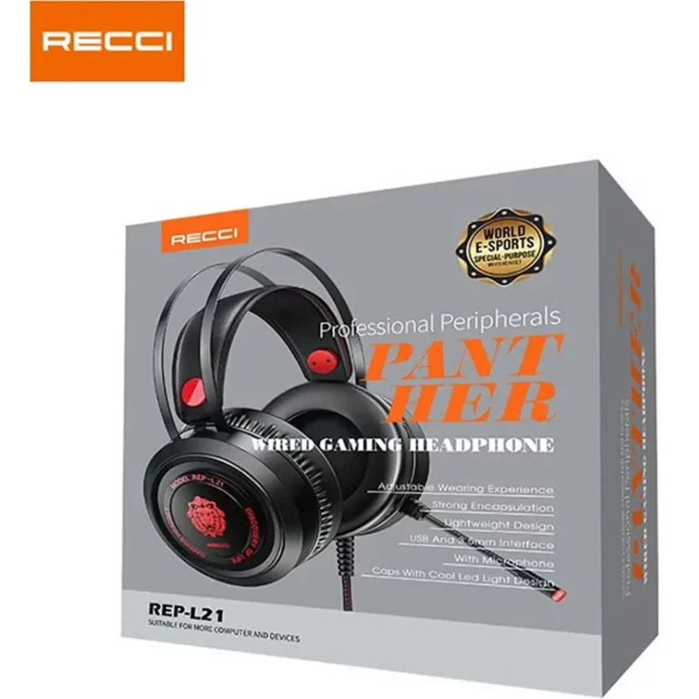Casque-de-jeu-filaire-Recci-REP-L21-ger- Micro Casque Gamer Filaire RECCI REP-L21 – Casque Gaming RGB avec Microphone – Image 2