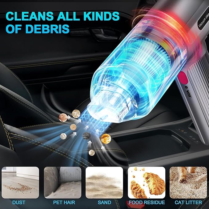 aspirateur Aspirateur de Poche Sans Fil Earldom ET-VC01 – Mini Aspirateur Rechargeable avec Embouts Multiples – Image 2