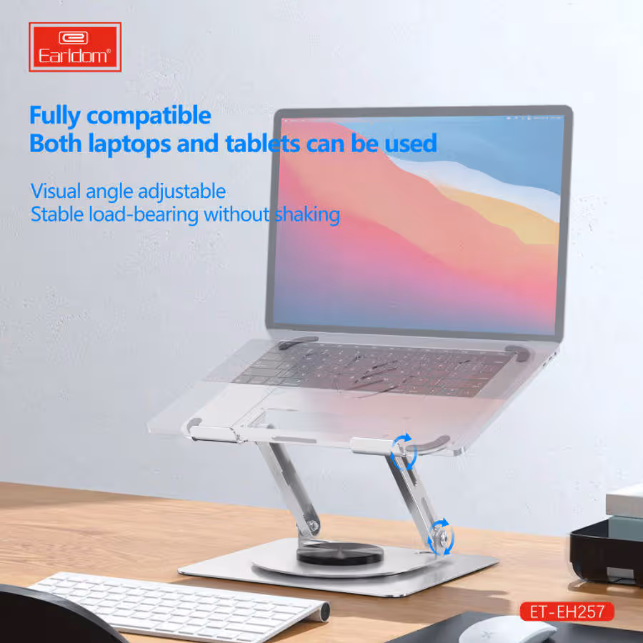 support earldrom Support Ordinateur Portable Rotatif 360° Earldom EH257 en Aluminium – Image 4